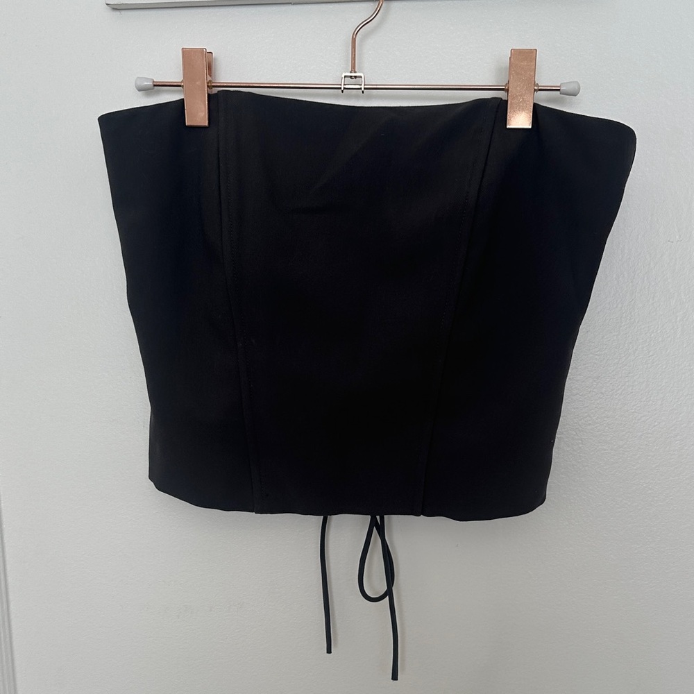Edikted Dark Gray Strapless Corset Top